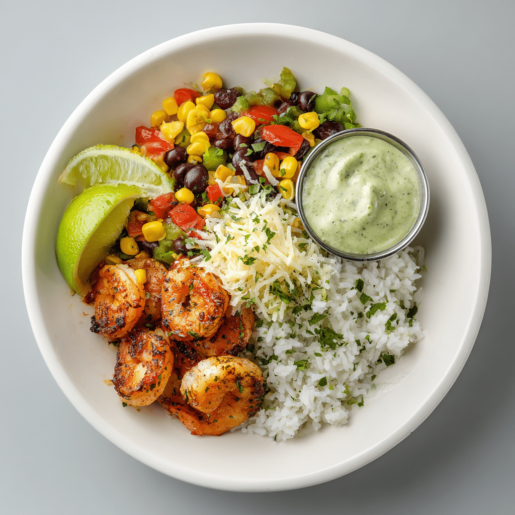 Sauteed Shrimp Burrito Bowl