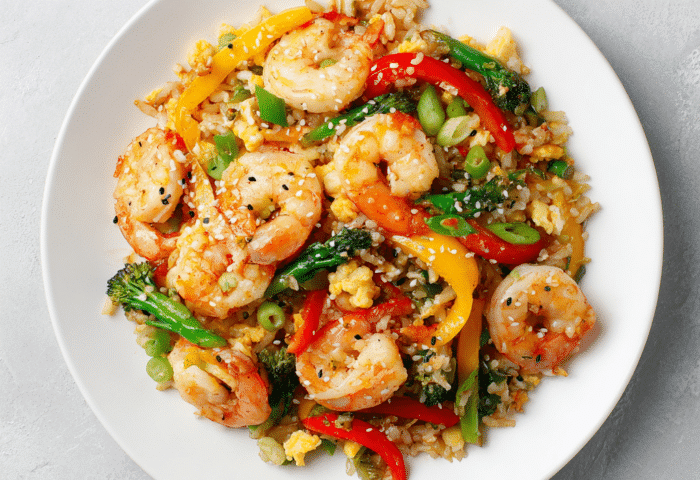 Sauteed Shrimp Stir Fry Bowl