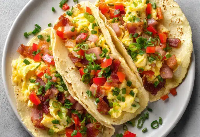 Ham and Egg Breakfast Tacos