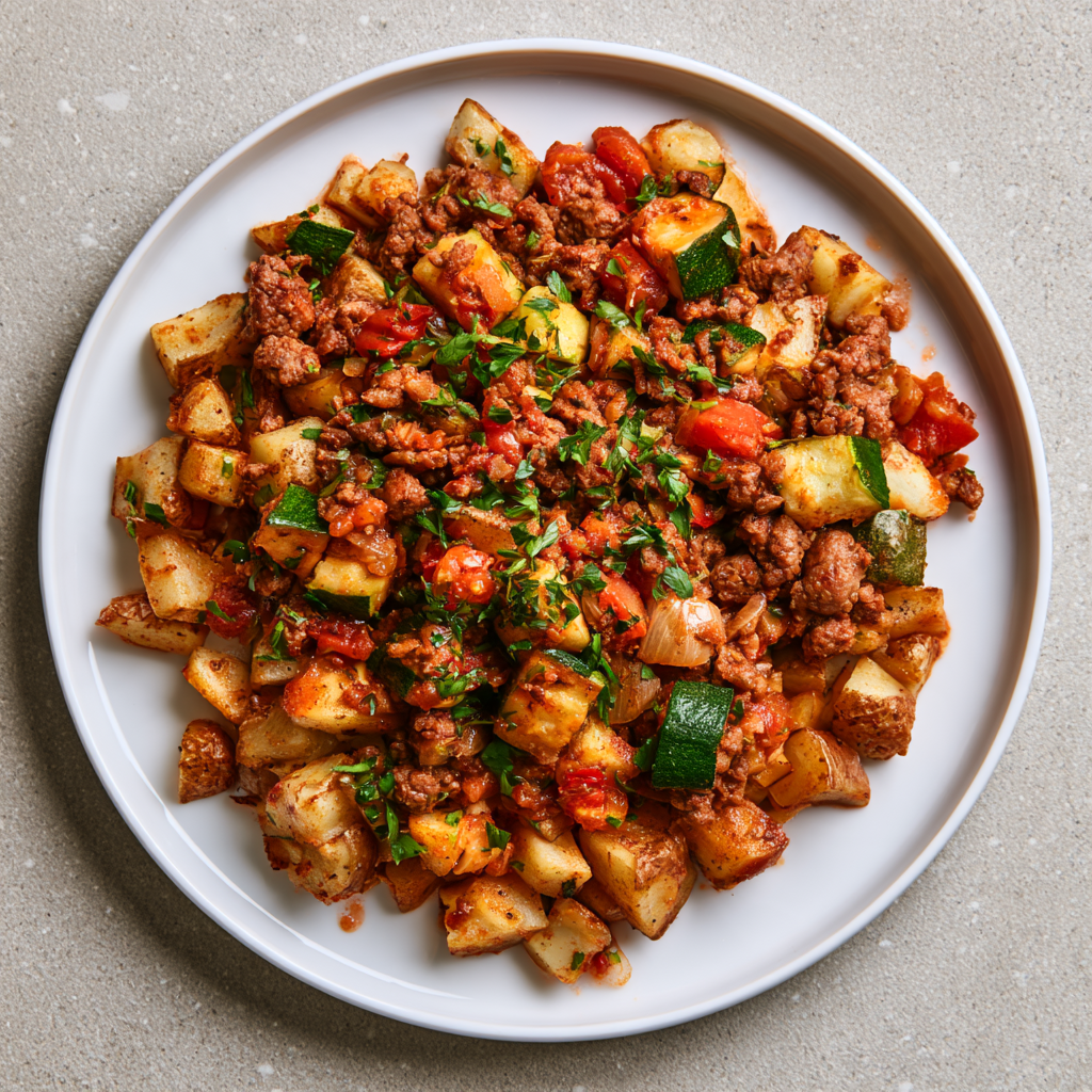 Italian Ground Beef Veggie Skillet