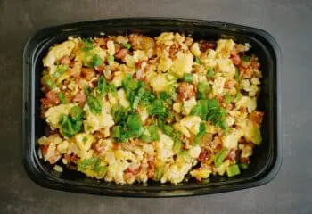 Scrambled Egg and Bacon Hearty Breakfast