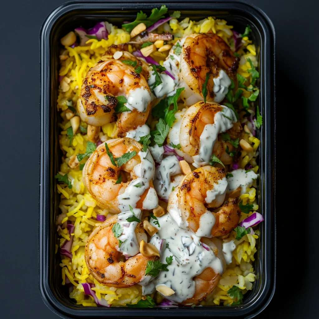 Thai Lemongrass Shrimp over Saffron Rice Pilaf