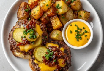 Bacon Jam and Smoked Cheddar Burger Bowl